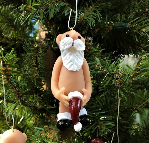 The Naughtys® – Mr Naughty Santa Claus with Stocking Hat (Christmas Tree Ornament)