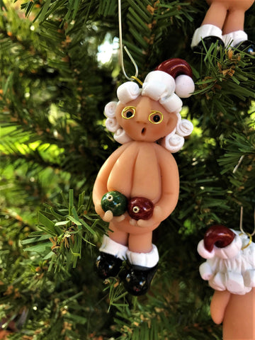 The Naughtys™ – Mrs. Naughty Claus with Christmas Balls (Christmas Tree Ornament)