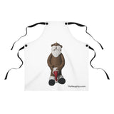 Naughty African American Santa holding Stocking Cap Apron