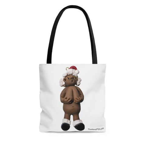 Naughty Mrs African American Santa Claus holding Boobs  Tote Bag
