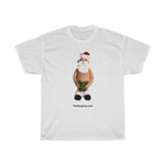 Naughty Mr Santa Claus holding his Package  Unisex Heavy Cotton Tee