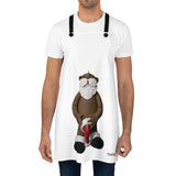 Naughty African American Santa holding Stocking Cap Apron