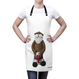 Naughty African American Santa holding Stocking Cap Apron