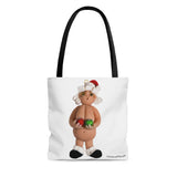 Naughty Mrs Santa Claus holding Balls Tote Bag