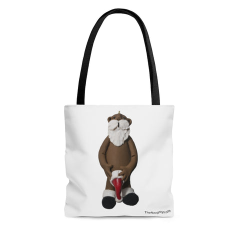Naughty Mr African American Santa Claus holding Hat  Tote Bag