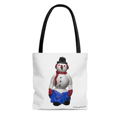 Naughty Mooning Snowman  Tote Bag