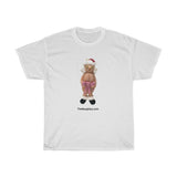 Naughty Mrs Cancer Awareness Claus   Unisex Heavy Cotton Tee