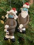Covid Mr/Mrs Santa Claus Christmas Tree Ornament by The Naughtys® -