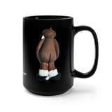 Naughty African American Mr Santa Claus Holding Hat Mug 15 oz