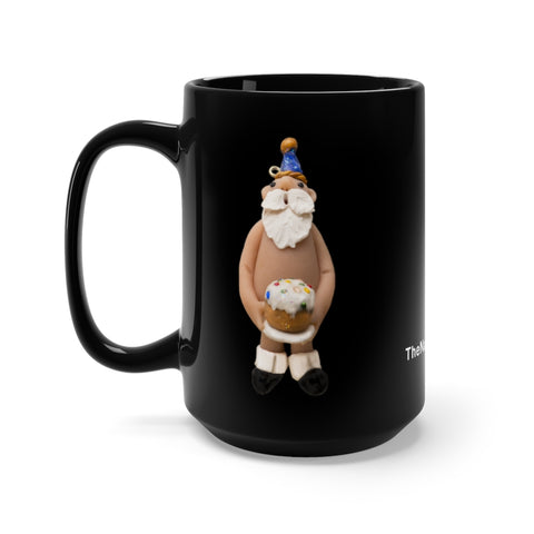 Naughty Birthday Santa - Black Mug 15oz