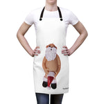 Naughty Santa holding Stocking Cap Apron